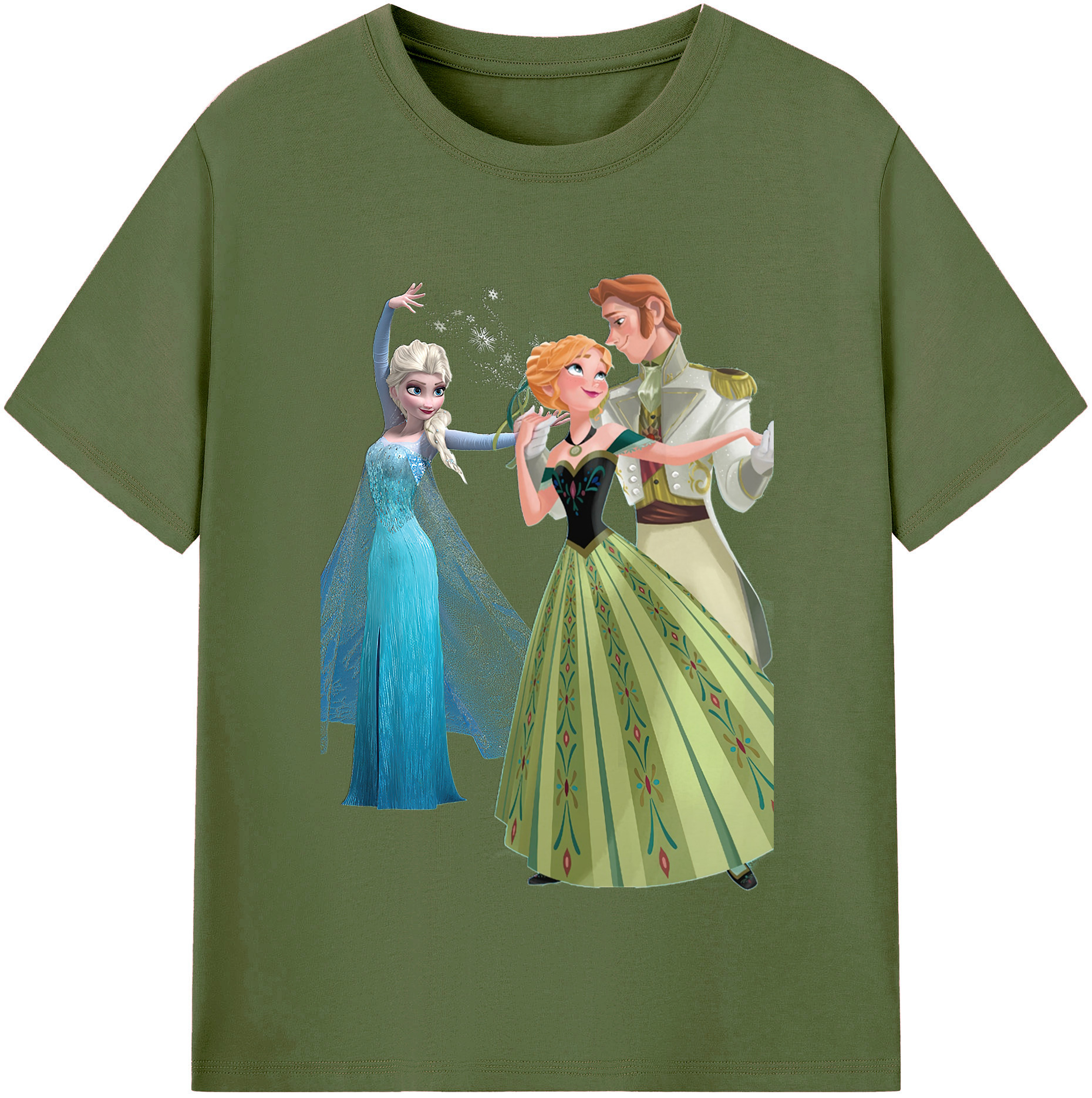 （画像用） アナと雪の女王 アンナ エルサ Frozen Anna Elsa 綿100％半袖Tシャツ（フロントプリント）